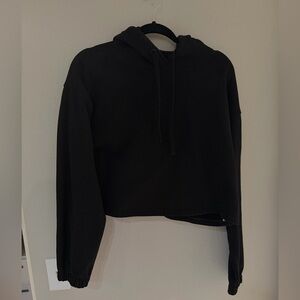 Calvin Klein - Cropped Hoodie Womens - Black - Sweatshirt Sweater Hoody